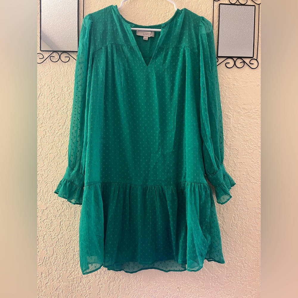 LOFT Emerald Green Mini Dress
